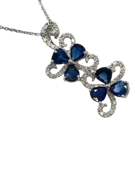 NO BRAND Sapphire Diamond Necklace