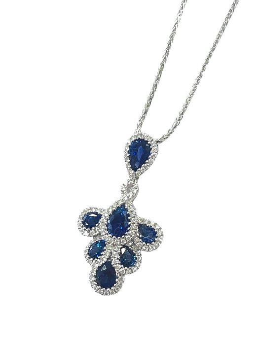 NO BRAND Sapphire Diamond Necklace