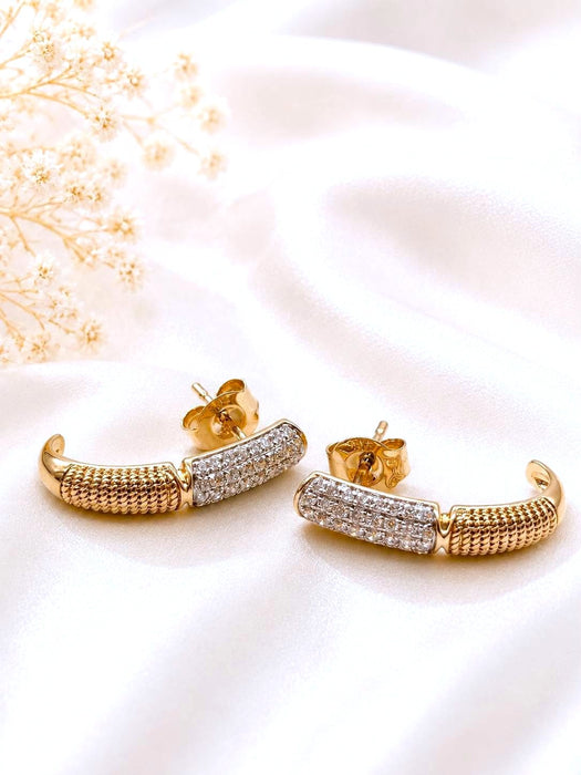 NO BRAND C-Hoop Diamond Earrings