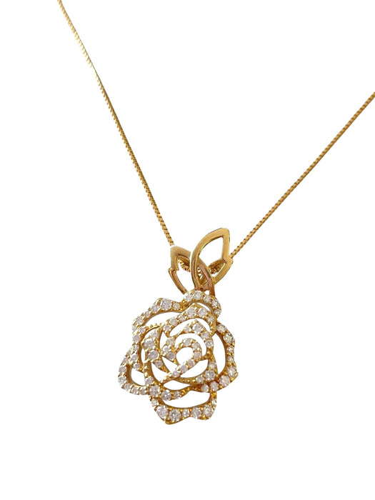 NO BRAND Rose Diamond Necklace