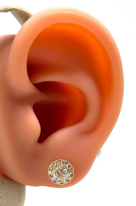 NO BRAND Round Cluster Diamond Earrings