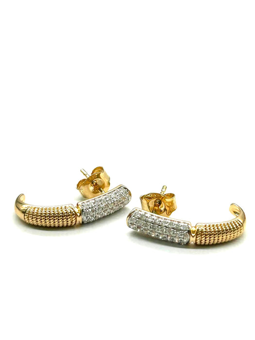 NO BRAND C-Hoop Diamond Earrings