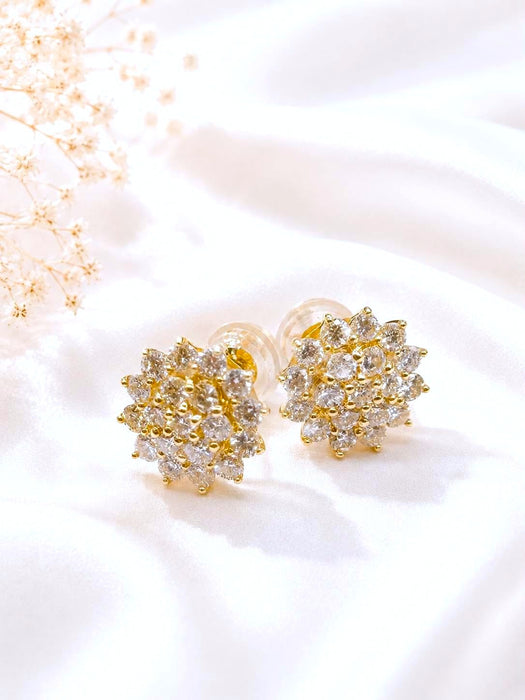 NO BRAND Cluster Diamond Stud Earrings