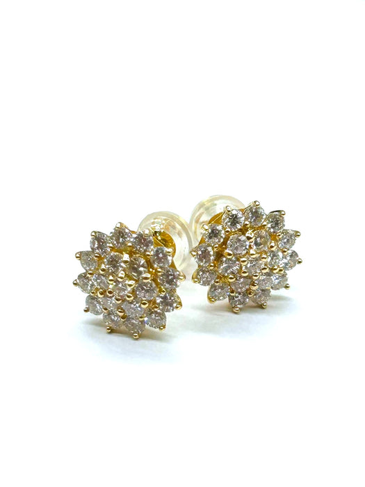 NO BRAND Cluster Diamond Stud Earrings