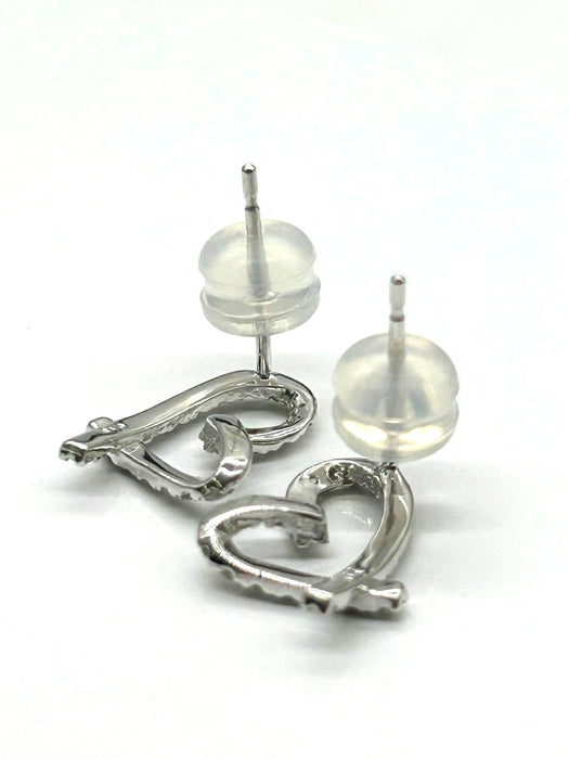 NO BRAND Heart Diamond Earrings