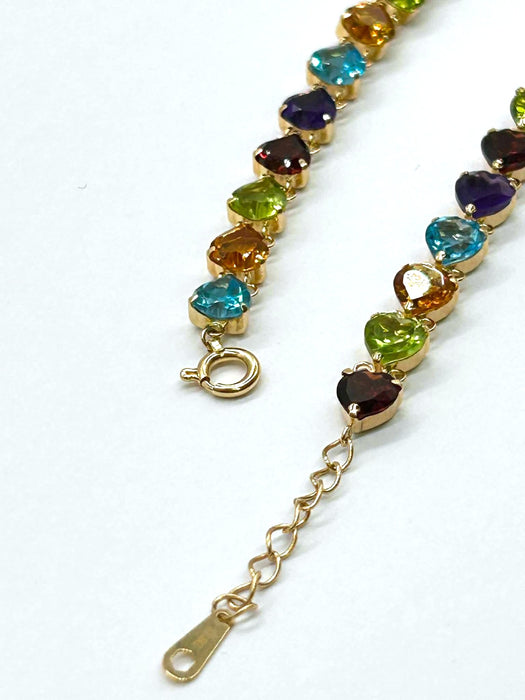 NO BRAND Heart Multicolor Stone Bracelet