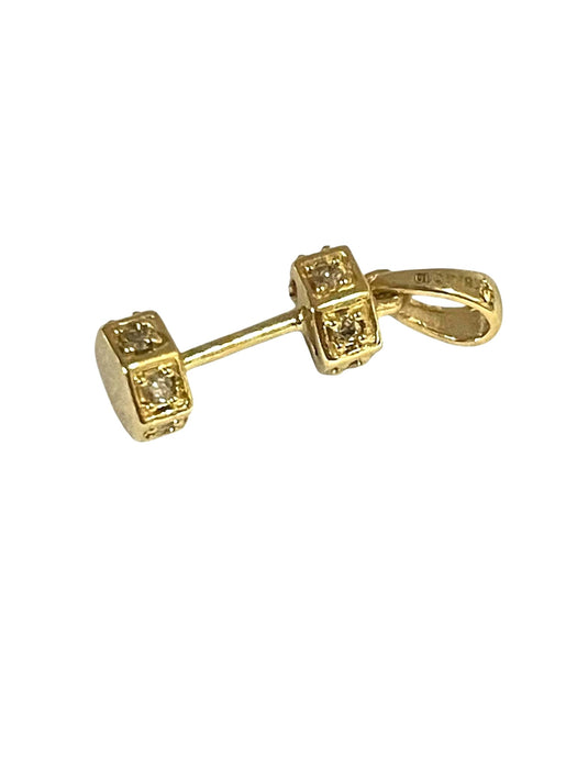 NO BRAND Dumbell Diamond Top Pendant