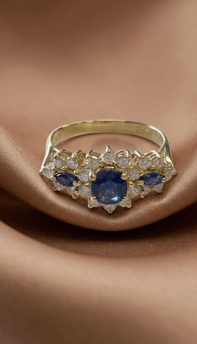 NO BRAND Sapphire Diamond Ring