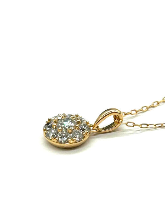NO BRAND Round Cluster Diamond Necklace
