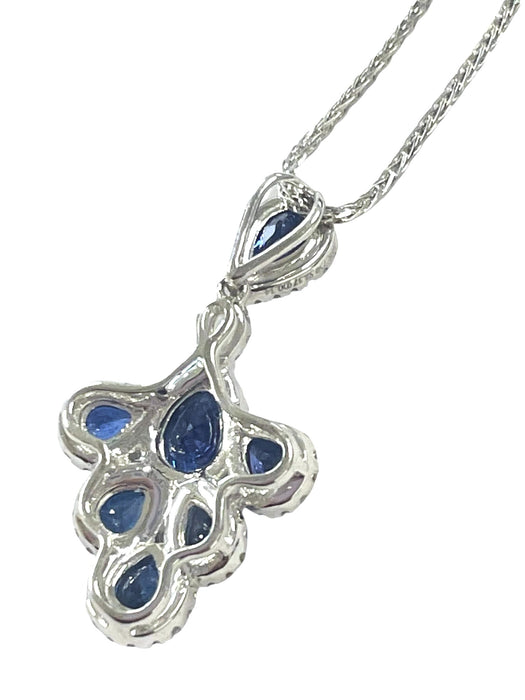 NO BRAND Sapphire Diamond Necklace