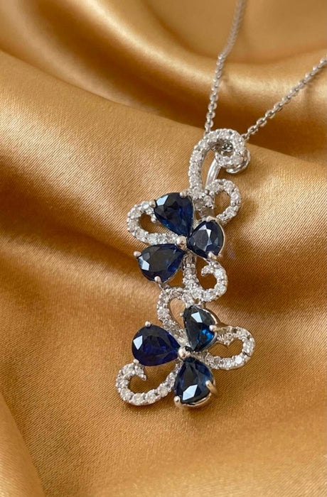 NO BRAND Sapphire Diamond Necklace