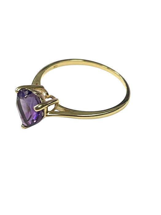 NO BRAND Amethyst Heart Ring
