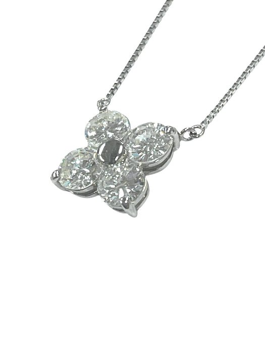 NO BRAND Clover Diamond Necklace