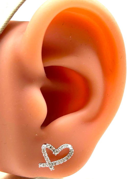 NO BRAND Heart Diamond Earrings