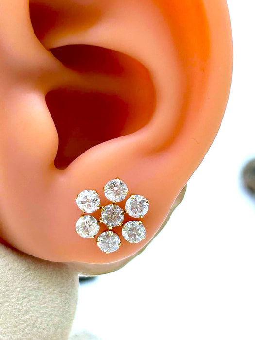NO BRAND Cluster Diamond Stud Earrings