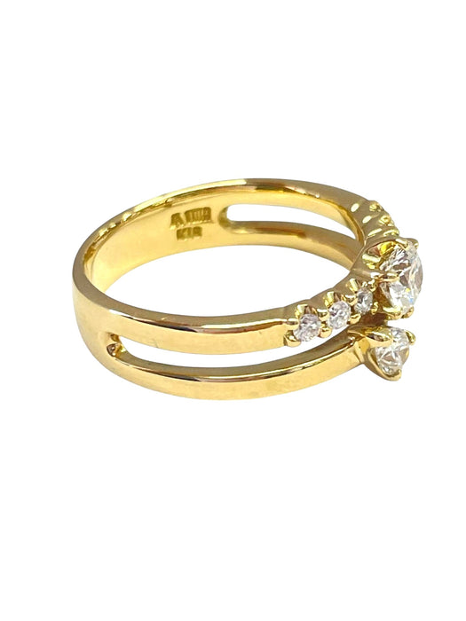 NO BRAND 2P Shaped Diamond Ring