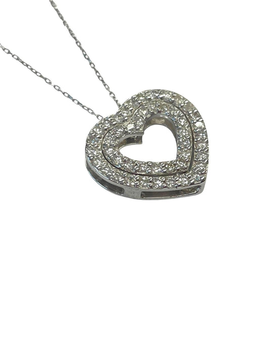 NO BRAND Heart Cluster Diamond Necklace