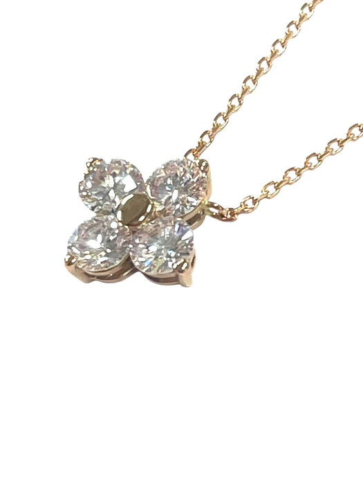 NO BRAND Clover Diamond Necklace