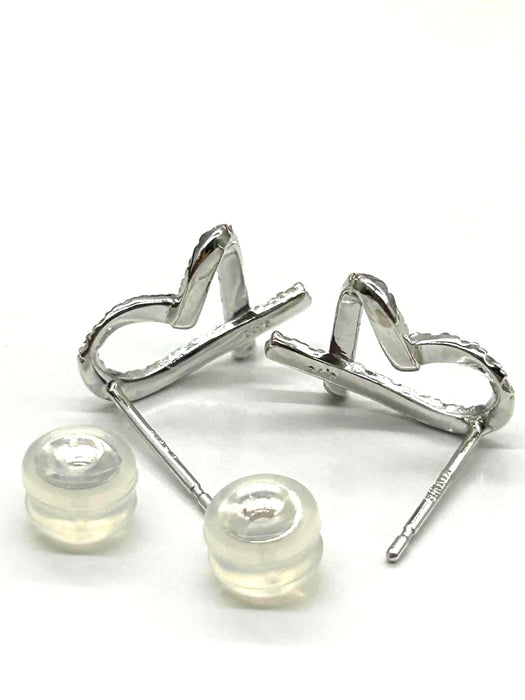 NO BRAND Heart Diamond Earrings