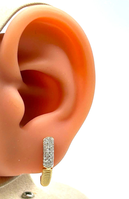 NO BRAND C-Hoop Diamond Earrings