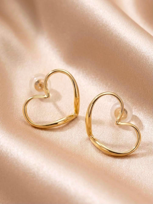 NO BRAND Open Heart Stud Earrings