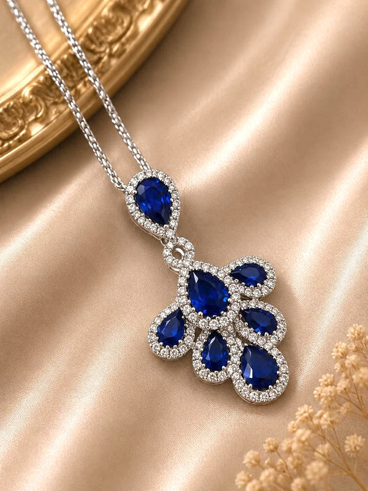 NO BRAND Sapphire Diamond Necklace