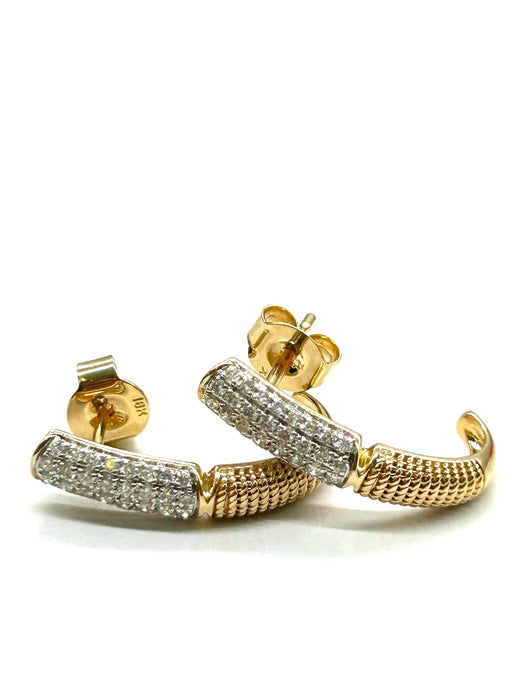 NO BRAND C-Hoop Diamond Earrings