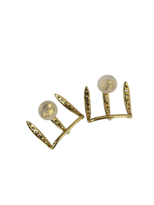 NO BRAND Crawler Diamond Stud Earrings