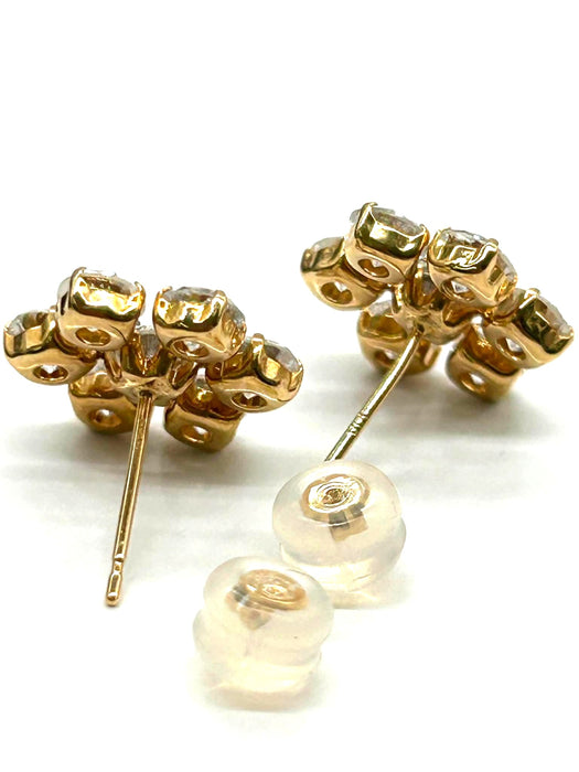 NO BRAND Cluster Diamond Stud Earrings