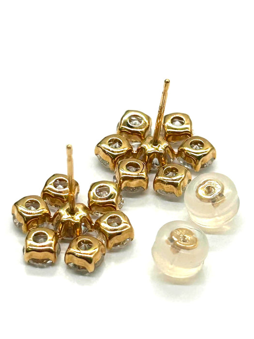 NO BRAND Cluster Diamond Stud Earrings
