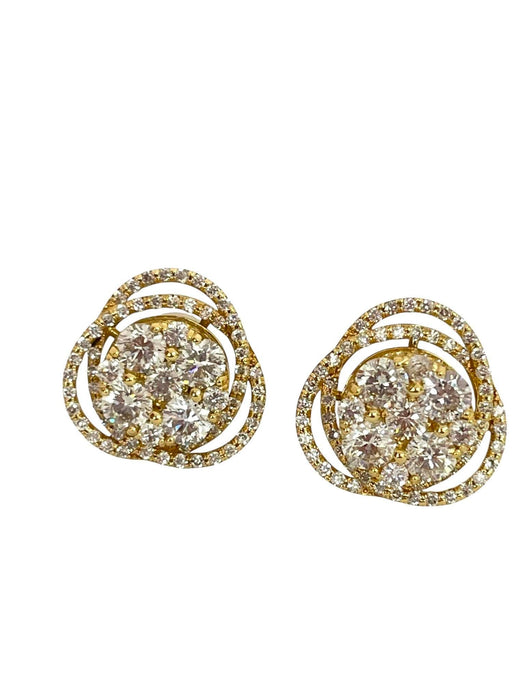 NO BRAND Lady Boss Diamond Stud Earrings