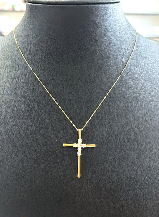 NO BRAND Cross Diamond Necklace