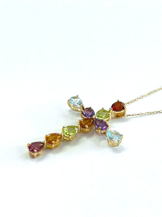 NO BRAND Multicolor Cross Necklace