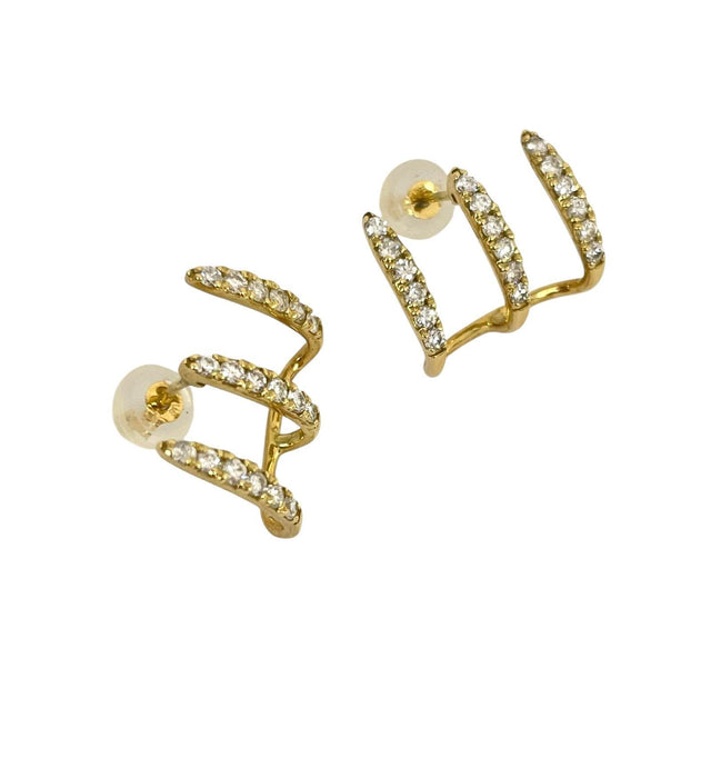 NO BRAND Crawler Diamond Stud Earrings