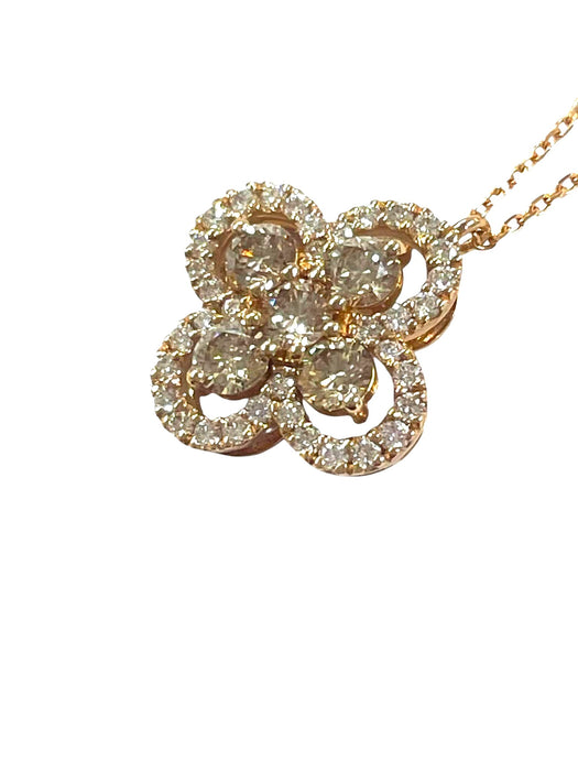 NO BRAND Clover Diamond Necklace