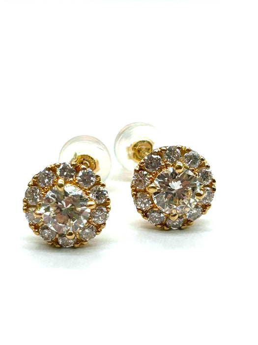 NO BRAND Round Cluster Diamond Earrings