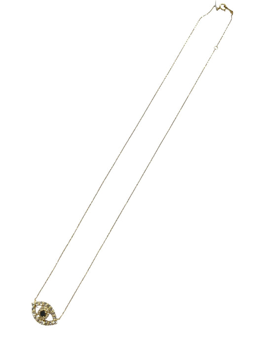 NO BRAND Evil Eye Black & White Diamond Necklace