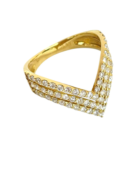 NO BRAND V Cluster Diamond Ring