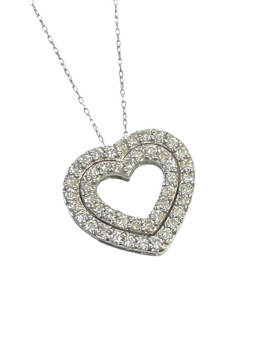 NO BRAND Heart Cluster Diamond Necklace
