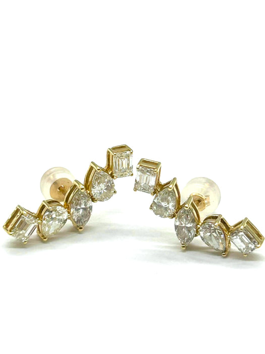 NO BRAND 5P Diamond Crawler Earrings