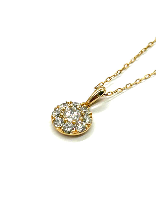 NO BRAND Round Cluster Diamond Necklace