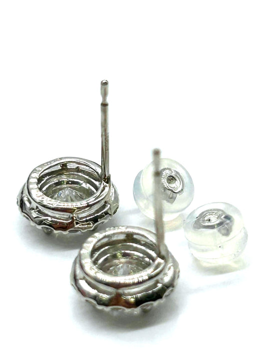 NO BRAND Round Cluster Diamond Earrings
