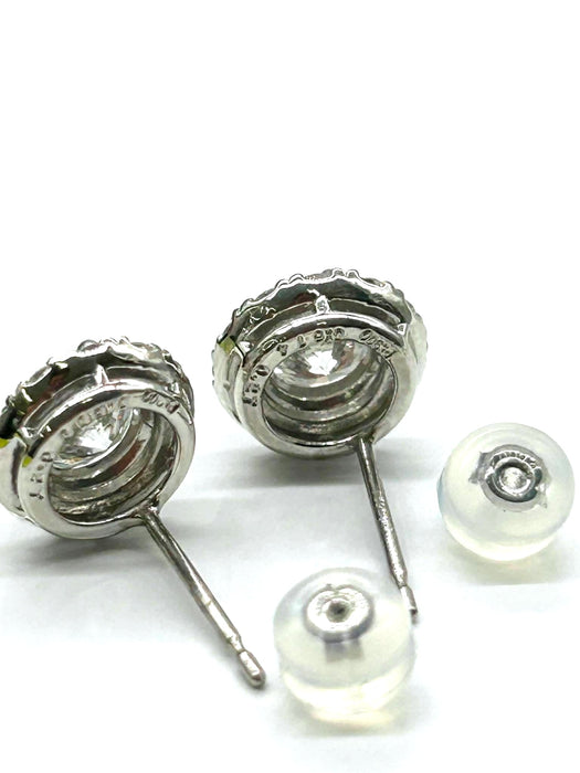 NO BRAND Round Cluster Diamond Earrings