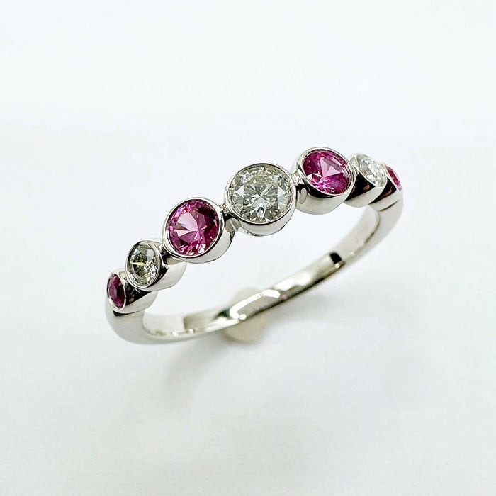 TIFFANY & CO. Pink Sapphire Diamond Ring