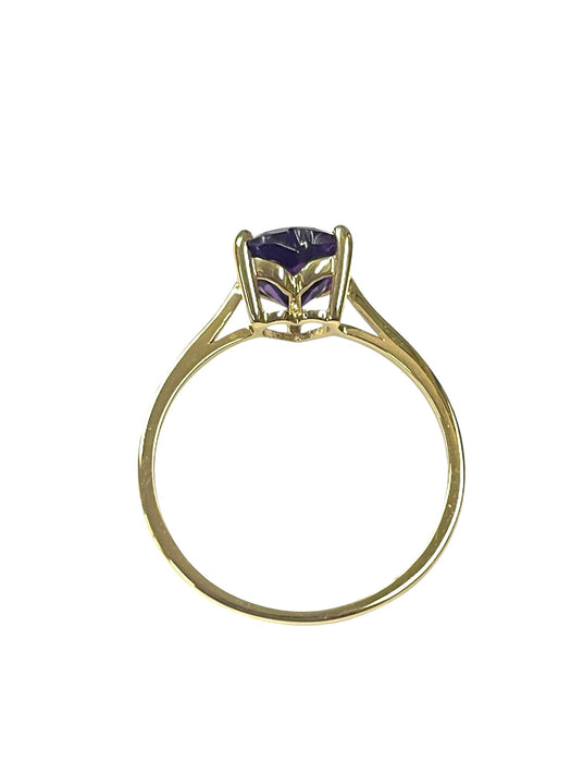 NO BRAND Amethyst Heart Ring