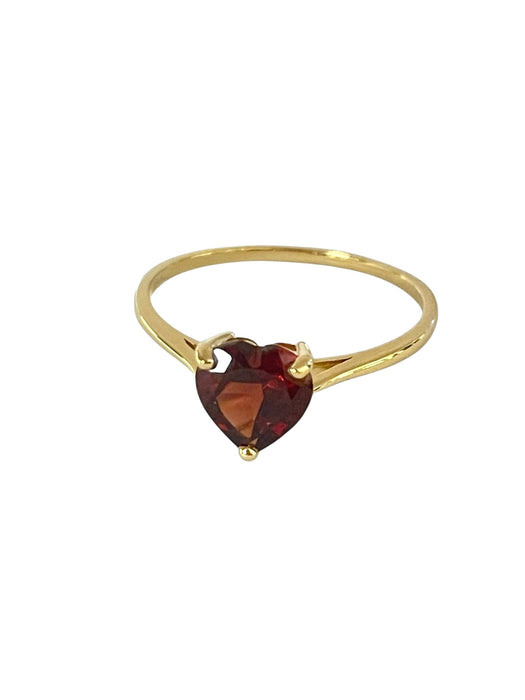 NO BRAND Garnet Heart Ring