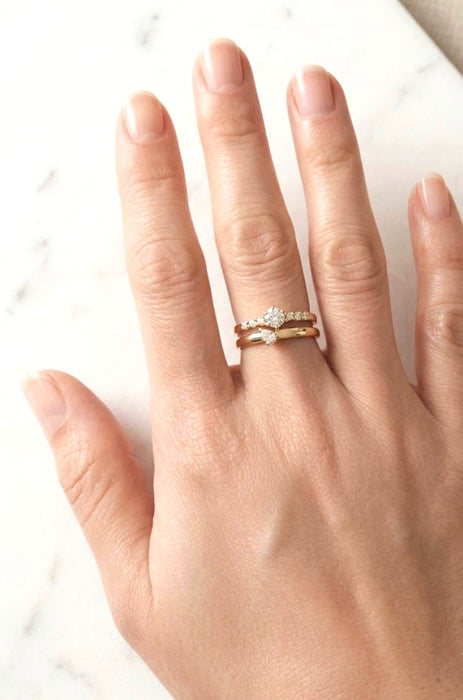 NO BRAND 2P Shaped Diamond Ring