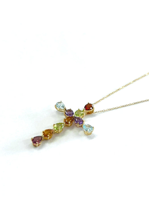 NO BRAND Multicolor Cross Necklace