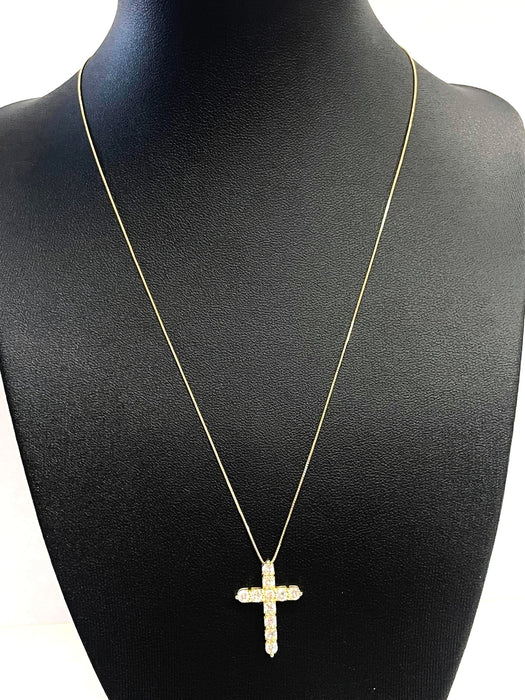 NO BRAND Cross Diamond Necklace