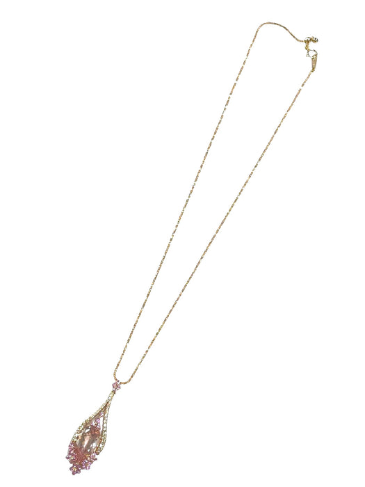 NO BRAND Morganite & Sapphire Diamond Necklace